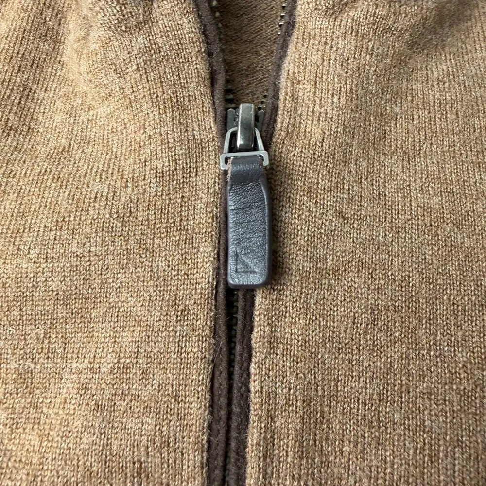 UNTUCKit Men Merino Wool Quarter Zip Sweater Large Earthy Academia Casual Luxury